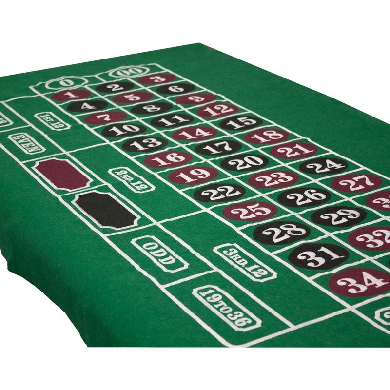 GSE™ 36"x72" Casino Roulette Tabletop Layout Felt, Casino Table Top Cover Mat Layout Felt On